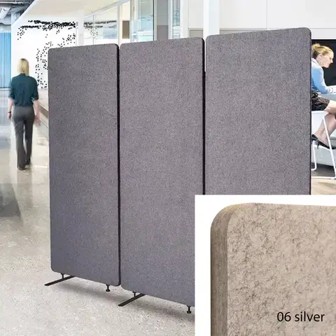 Bilnora Irodai térelválasztó paraván 160x60x2,5cm. Silver színben. Kárpit nélkül - 6 silver