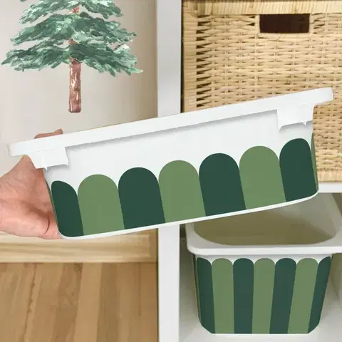 Matrica IKEA TROFAST dobozhoz - Zöld ívek