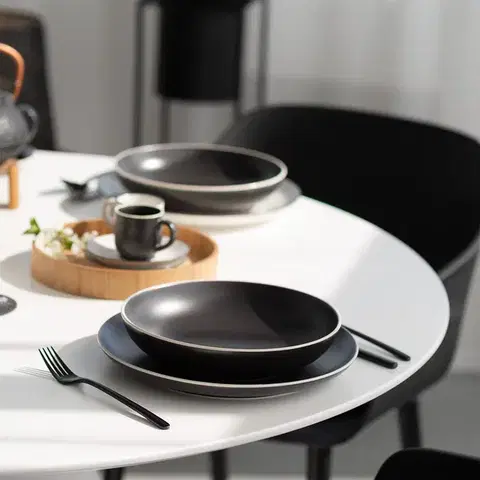 18 darabos tányérkészlet — Elements Yin &amp; Yang black - W0224