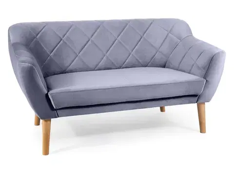 Karo 2 Velvet kanapé bükk láb/ szürke (Bluvel 14)