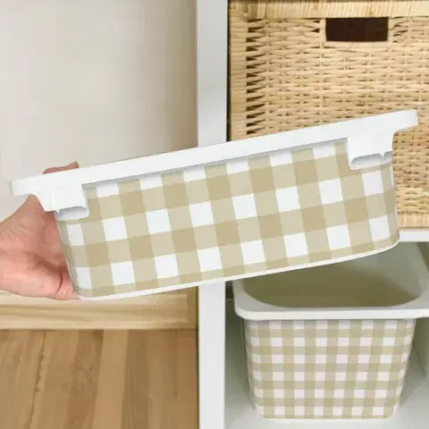 Matrica IKEA TROFAST dobozhoz - Sárga kockás minta