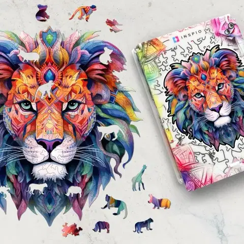 Puzzle OROSZLÁN - Színes puzzle SZAFARI állatok motívumával