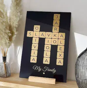 Luxus üveg plakett - Scrabble