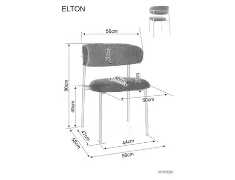 Elton II étkezőszék tölgy láb világos bézs Tap. 255