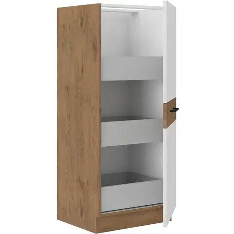 Niki 30. 50 DK-145 1F (3S) BB 50x145x57cm fényes fehér/lancelot tölgy