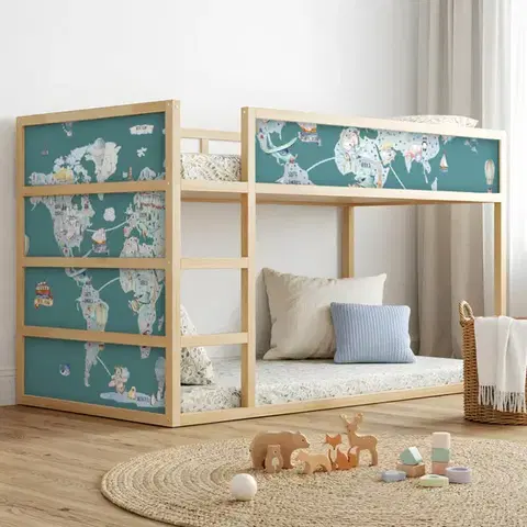 Matrica IKEA KURA gyerekágyhoz - A világ kalandos térképe
