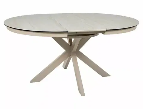 Porto Ceramic 120(160)*120 bővíthető étkező asztal travertin bézs/ kasmír