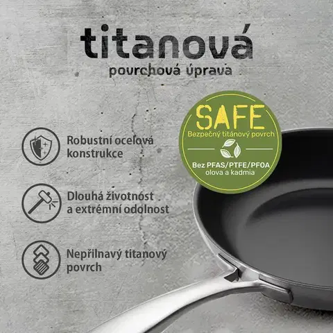 Serpenyő titán bevonattal Ø 22 cm, magasság: 5 cm — Sirius Terra Multi-layer Lunasol - 601205