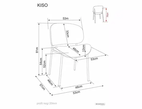 Kiso Noelle étkező szék fekete láb/ sötét bézs 33