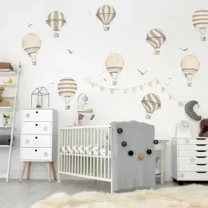 Hőlégballon falmatricák barna színben