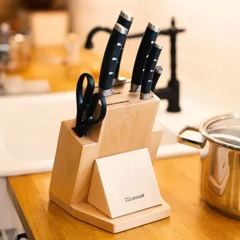 Kés szett állvánnyal, ollóval és késélezővel - Flow Kitchen - 132760