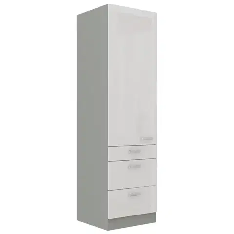 NIKI 25. konyha 60 DKS-210 3S 1F fényes fehér/szürke