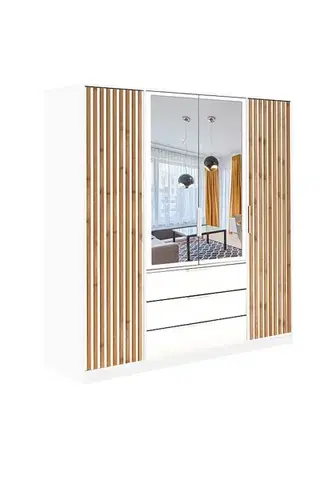 Bali Lux gardrób D4 tükör/ fehér