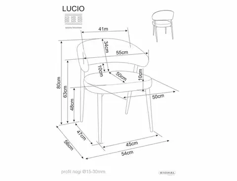 Lucio Noelle étkező szék fekete láb/ szürke 09