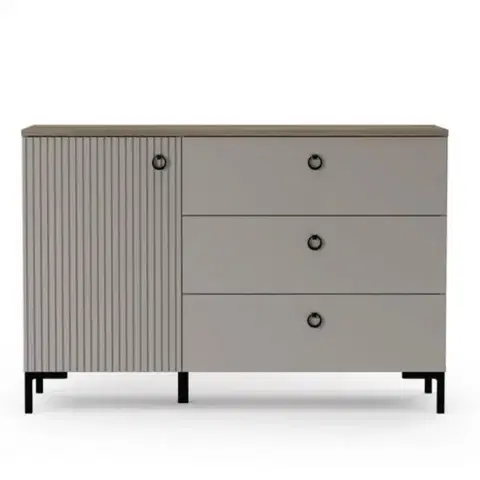 Dominica K1D3S komód taupe/ silverjack tölgy