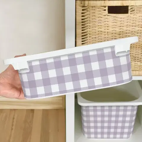 Matrica IKEA TROFAST dobozhoz - Lila kockás minta
