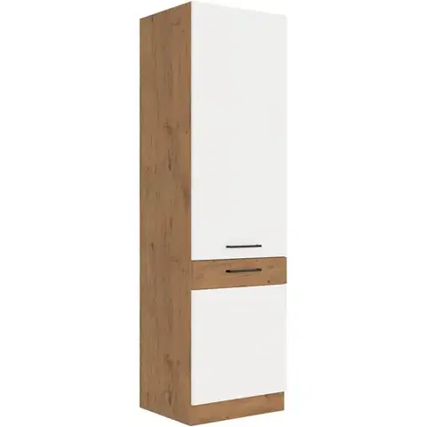 Niki 30. konyha 60 DK-210 2F 60x210x57cm fényes fehér/lancelot tölgy