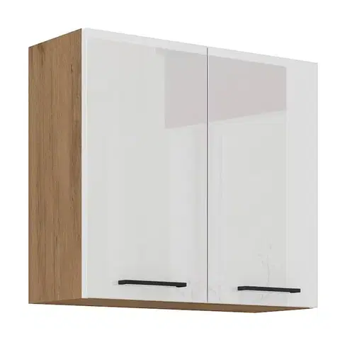 Niki 30. konyha 80 G-72 2F 80x71,5x31cm fényes fehér/lancelot tölgy