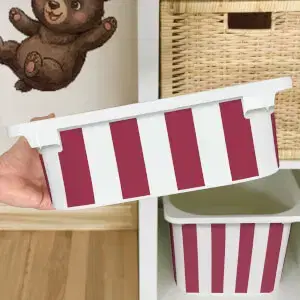 Matrica IKEA TROFAST dobozhoz - Piros és fehér csíkok