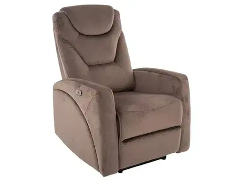 Kronos Velvet dönthető fotel cappuccino (Bluvel 38)