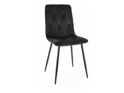 Tom Velvet étkező szék fekete láb/ fekete (Bluvel 19)