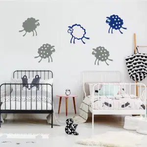 Gyerekszoba falmatrica - Boldog báránykák