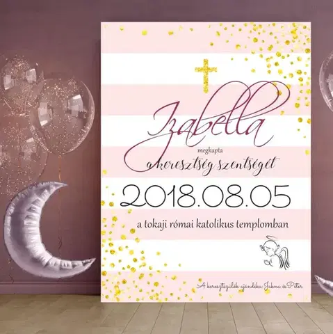 Keresztelői ajándék - Ajándék keresztelőre kislánynak - tábla falra