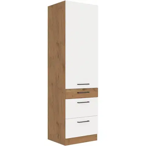 Niki 30. konyha 60 DKS-210 3S 1F 60x210x57cm fényes fehér/lancelot tölgy