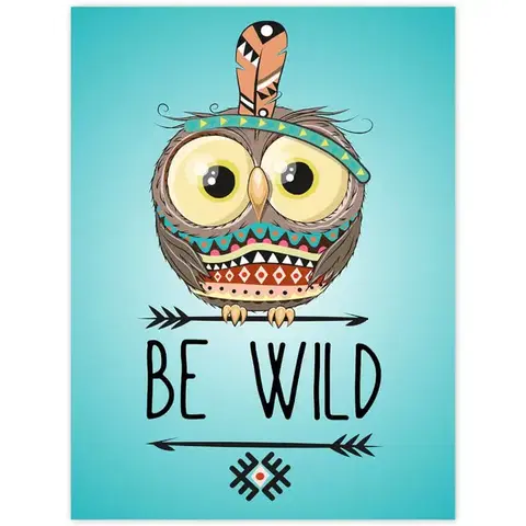 Faldekoráció - Be wild bagoly