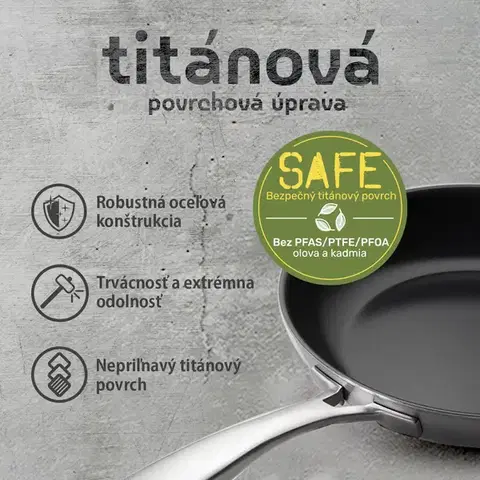 Serpenyő titán bevonattal Ø 22 cm, magasság: 5 cm — Sirius Terra Multi-layer Lunasol - 601331
