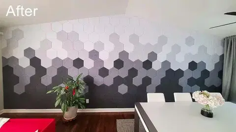 Bilnora extra sűrű hatszögletű öntapadós akusztikus falpanel szobába 9mm vastag 50*50 cm - 04 Camel (bézs)