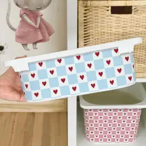 Matrica az IKEA TROFAST dobozra – Szívecskék és kockák