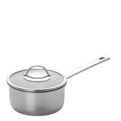 Nyeles lábas üvegfedővel Ø 18 cm — Orion Inox - 600246