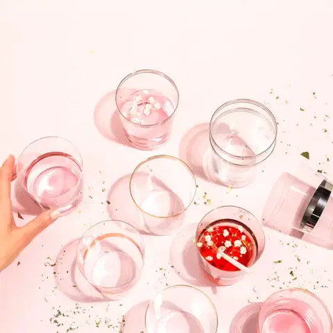 Tumbler poharak platina színű sávval 440 ml készlet 6 db – 21st Century Glas Lunasol META Glass - 322176