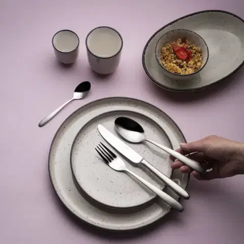 8 db-os porcelán készlet – Gaya Atelier szürke fröccsmintás - 453097