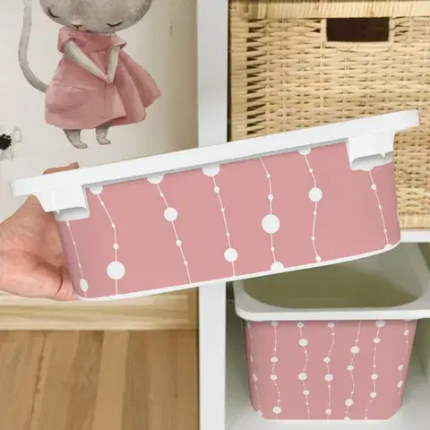 Matrica IKEA TROFAST dobozhoz - Rózsaszín láncok