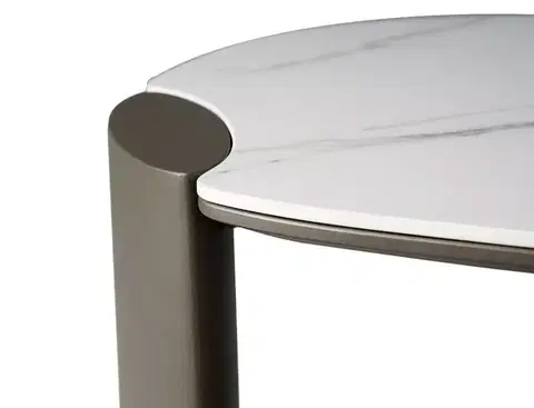 Adoro B Ceramic 105*65 asztalka Amber fehér/ réz