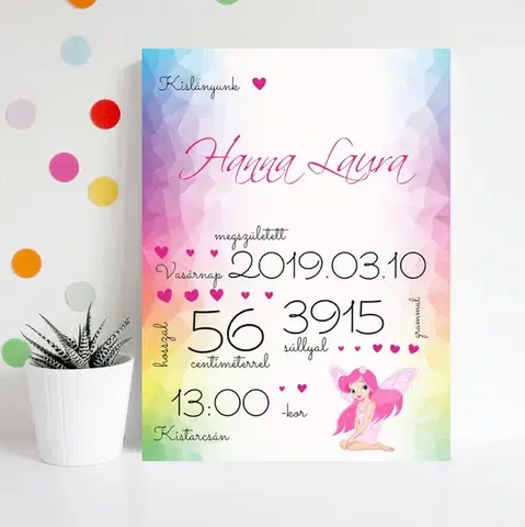 Keresztelői ajándék - Babatábla babáknak fotóval