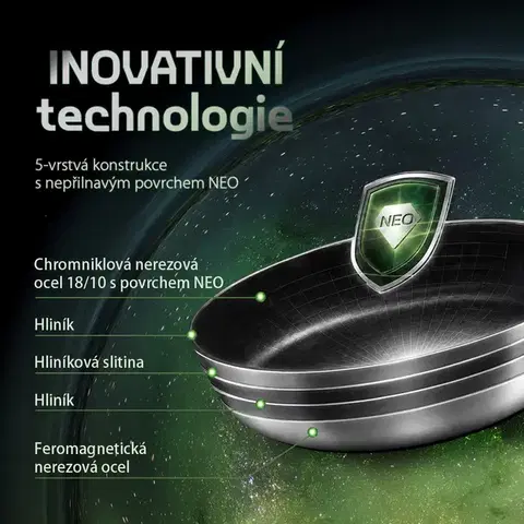 Serpenyő Ø 28 cm, m: 6 cm — Orion Expert Neo Multi-Layer Lunasol - 601406