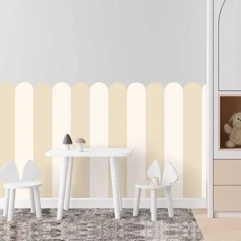 Öntapadós textil tapéta "Boltívek - Sand Beige" (Semleges bézs - ideális kombinálható)