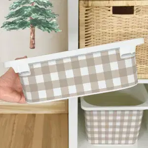 Matrica IKEA TROFAST dobozhoz - Bézs kockás minta