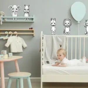 Skandináv stílusú állatkás falmatrica gyerekeknek