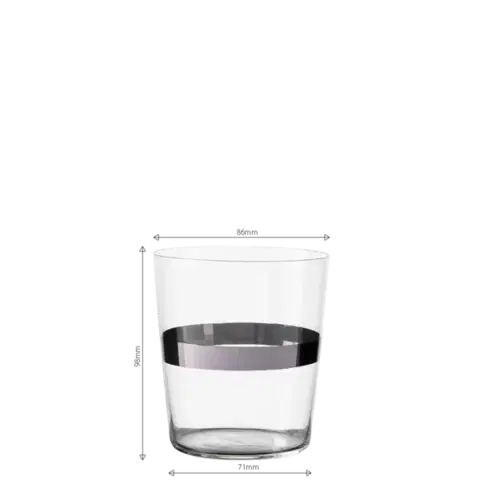 Tumbler poharak platina színű sávval 440 ml készlet 6 db – 21st Century Glas Lunasol META Glass - 322176