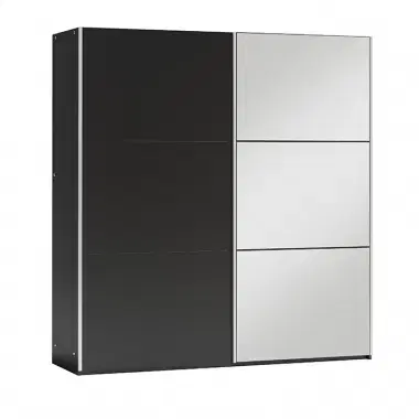 Visio 225 gardrób szekrény fekete/ tükör