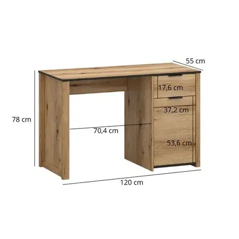Helix BIU1D1S/120 íróasztal evok tölgy