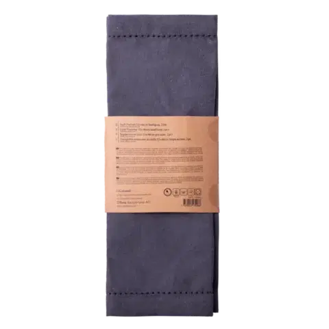 Acél szürke pamut asztali futó, 32 x 48 cm, 2 db - Basic Ambiente - 596406