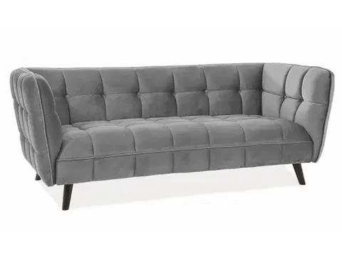 Castello 3 Velvet kanapé szürke bluvel 14/ wenge