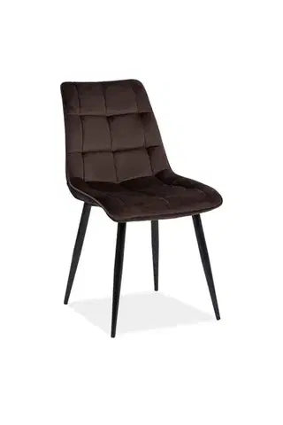 Chic velvet étkező szék fekete láb/ barna bluvel 48