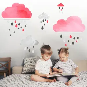 Gyerekszoba falmatrica IKEA polc fölé