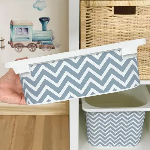 Matrica IKEA TROFAST dobozhoz - Kék cikcakk (cikcakk)